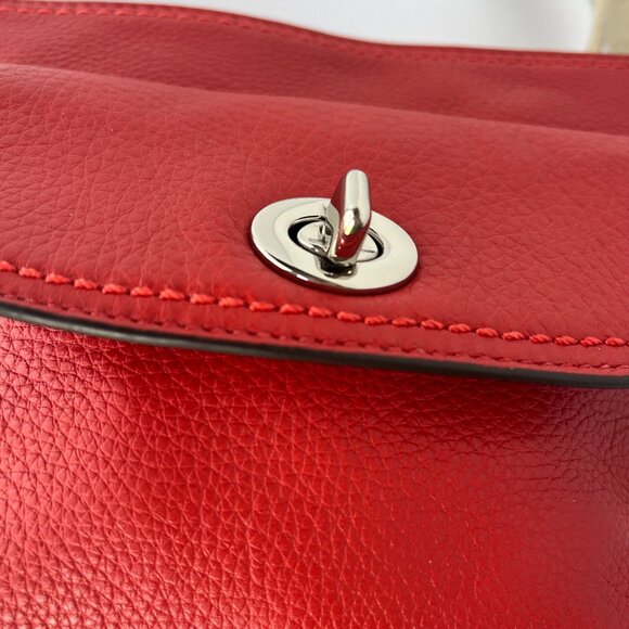 Coach Park Leather Swingpack Crossbody Vermillion Red - Picture 3 of 9